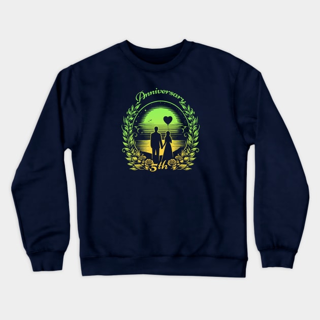 5th Anniversary Crewneck Sweatshirt by grappict